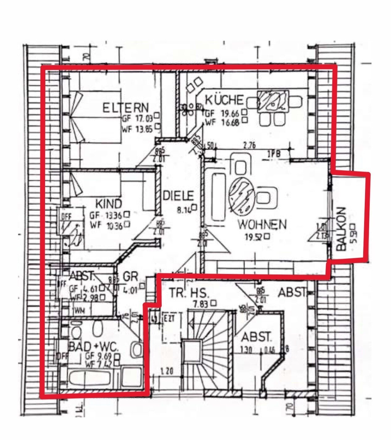  Attraktive 3-Zimmerwohnung mit Balkon und Einbauküche in Hanau Klein-Auheim